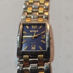 Benrus Men’s Two-Tone Blue Dial Quartz Dress Watch